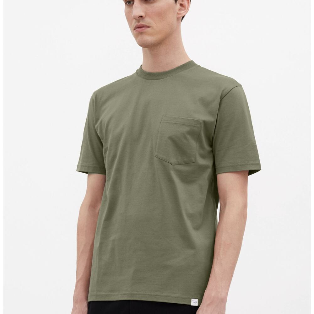 Norse Projects Copenhagen Denmark Johannes Pocket 100% Cotton Olive Green